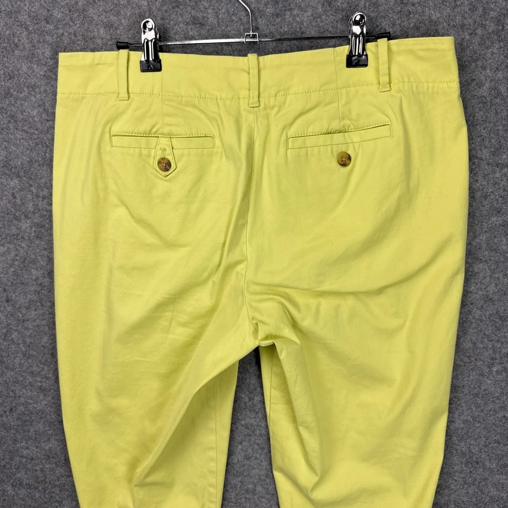 Talbots Cropped Pants 10P Yellow Stretch Cotton Chino Capri Petites